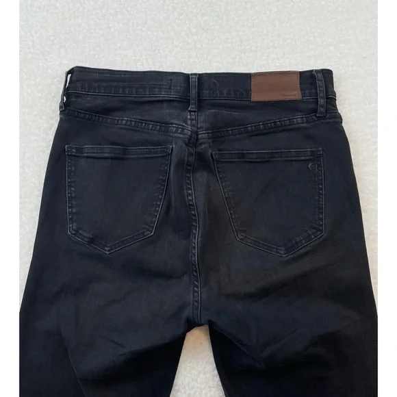 MADEWELL • Black High-Rise Distressed Knee Skinny Jeans, 27 - Picture 11 of 16